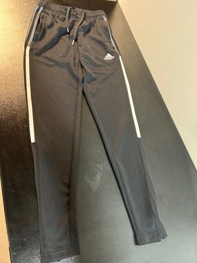 adidas Black Joggers with White Side Panels